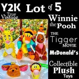 ▪️VTG▪️DISNEY▪️Mixed Lot of 5 McDonald's Winnie The Pooh/Tigger Movie Plush Toys